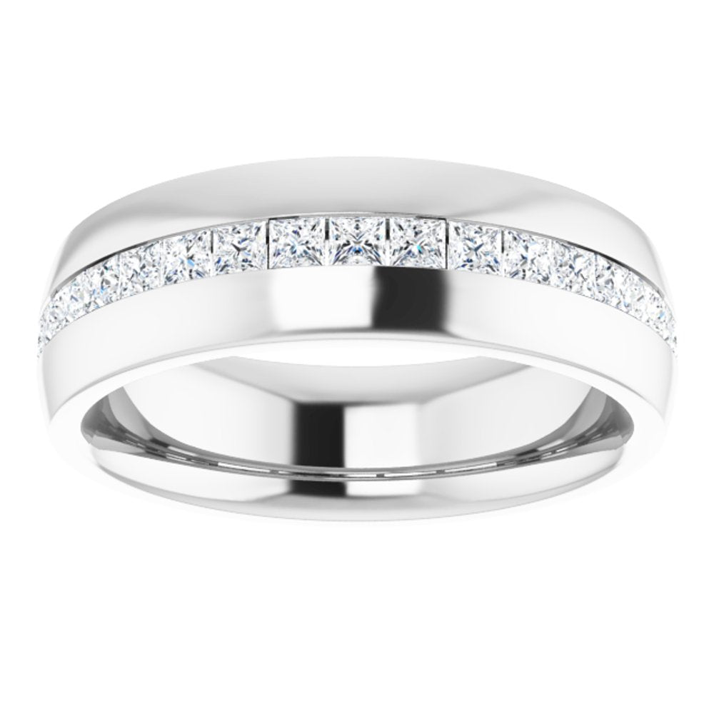 14K White 1 CTW Natural Diamond Band