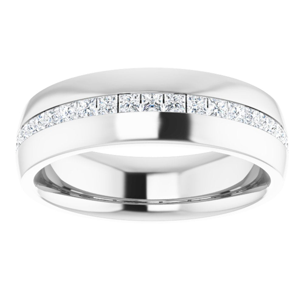 14K White 5/8 CTW Natural Diamond Band