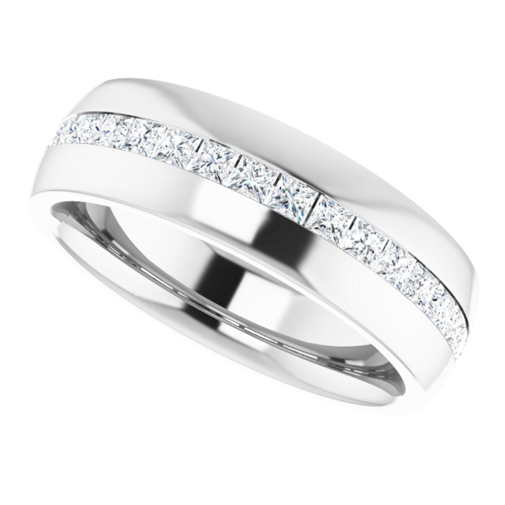 14K White 1 CTW Natural Diamond Band