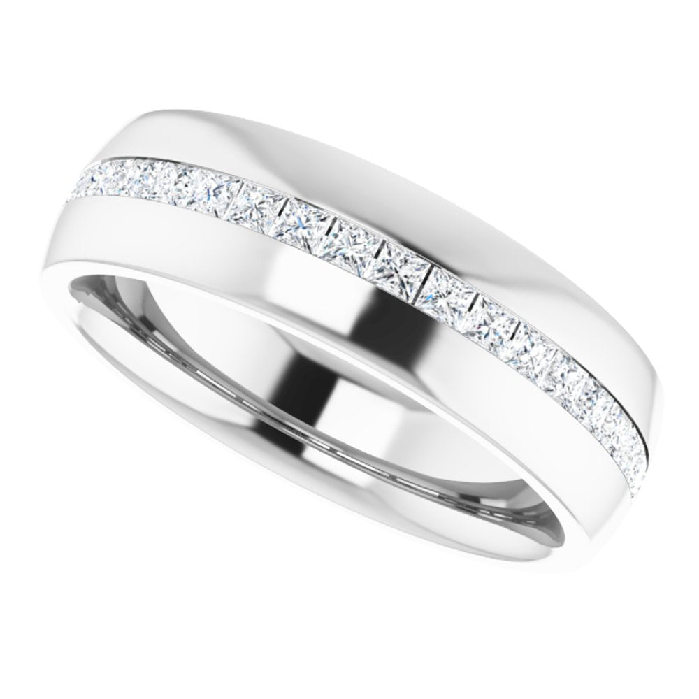 14K White 5/8 CTW Natural Diamond Band