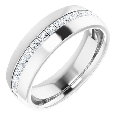 14K White 1 CTW Natural Diamond Band