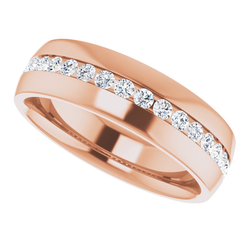 14K Rose 1/2 CTW Natural Diamond Band