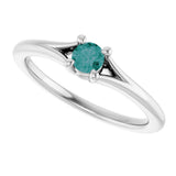 Sterling Silver Imitation Alexandrite Youth Solitaire Ring