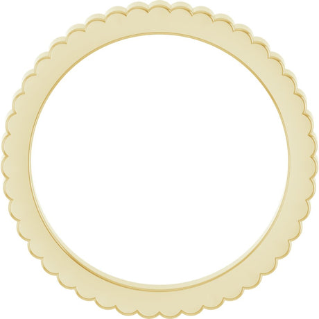 14K Yellow Gold 2 mm Grooved Half Round Band Size 6