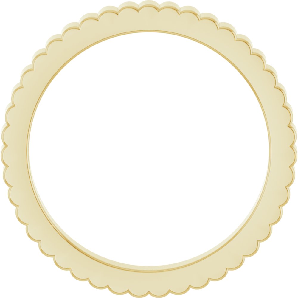 14K Yellow Gold 2 mm Grooved Half Round Band Size 6