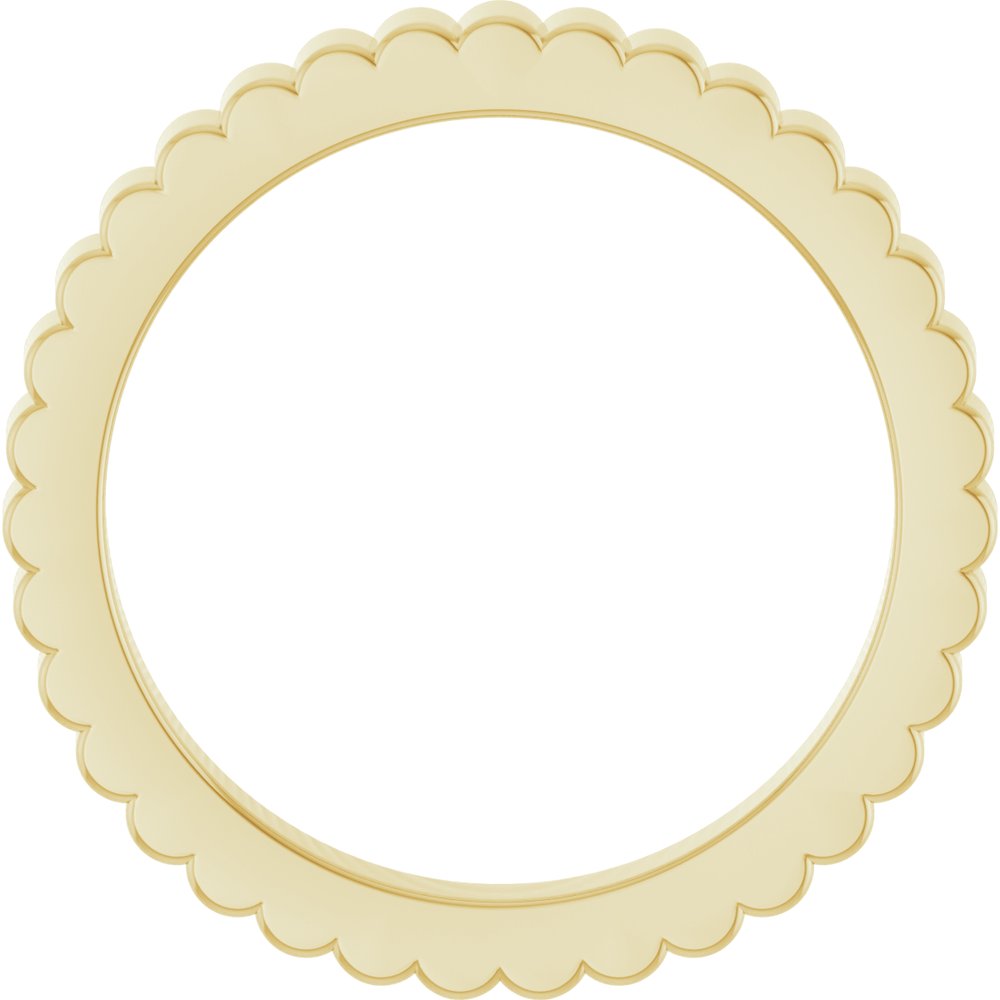 14K Yellow Gold 2 mm Grooved Half Round Band Size 4