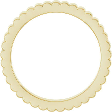 14K Yellow 2 mm Grooved Half Round Band