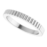 14K White Gold 2 mm Grooved Half Round Band Size 6.5