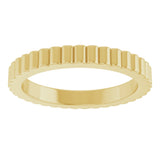 14K Yellow 2 mm Grooved Half Round Band