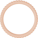 14K Rose 2 mm Grooved Half Round Band Size 8
