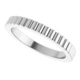 Platinum 2 mm Grooved Half Round Band Size 5.5