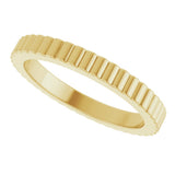 14K Yellow Gold 2 mm Grooved Half Round Band Size 6