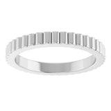 Platinum 2 mm Grooved Half Round Band Size 5.5