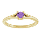 14K Yellow Natural Amethyst Youth Solitaire Ring