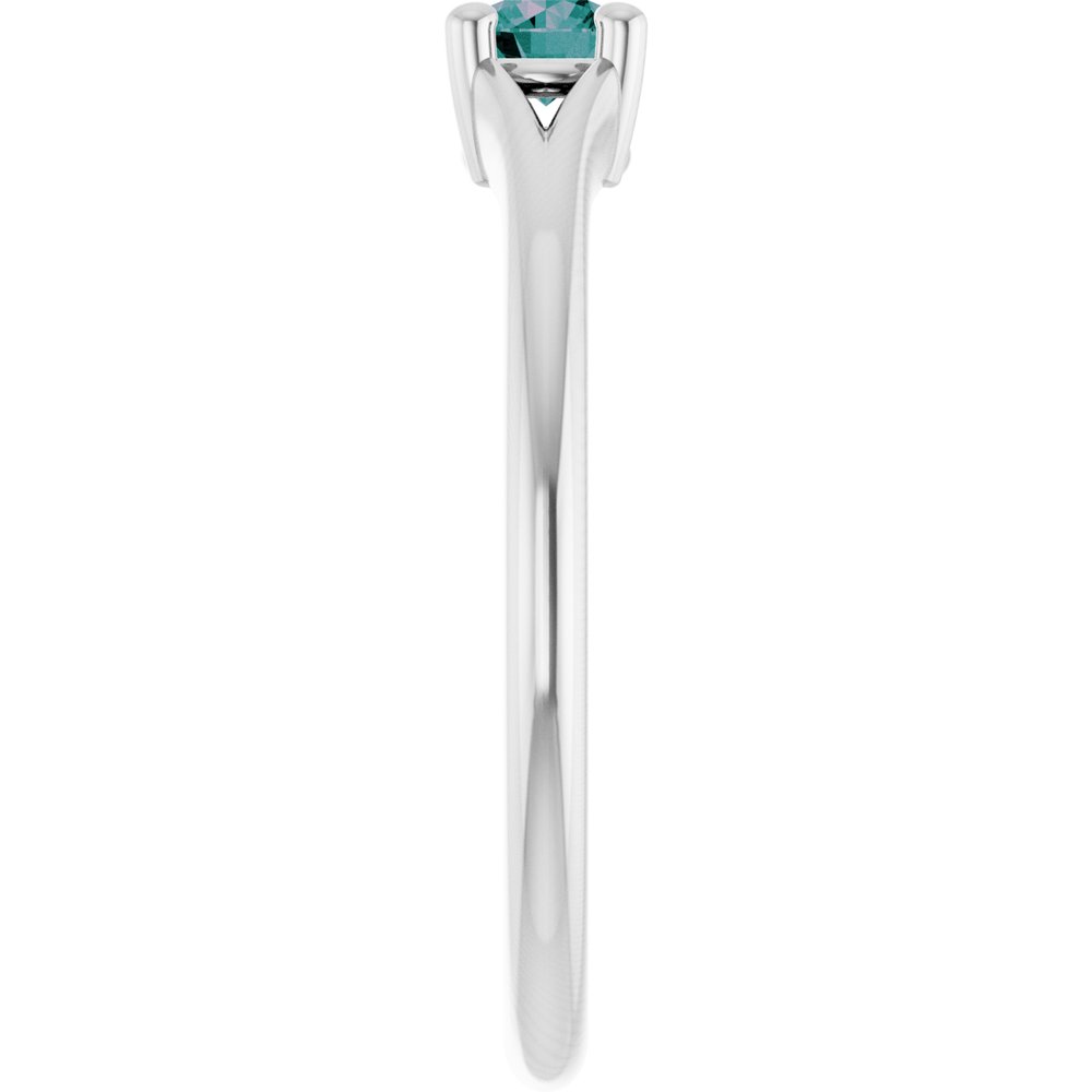 Sterling Silver Imitation Alexandrite Youth Solitaire Ring