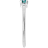 Sterling Silver Imitation Alexandrite Youth Solitaire Ring