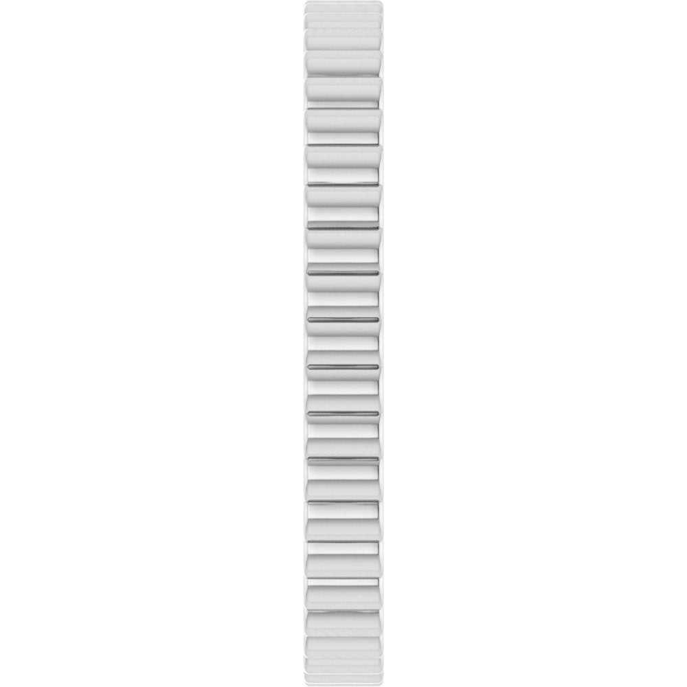 14K White Gold 2 mm Grooved Half Round Band Size 6.5