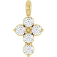 14K Yellow 1/6 CTW Natural Diamond Cross Pendant