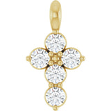 14K Yellow 1/6 CTW Natural Diamond Cross Pendant