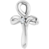 Sterling Silver .015 CTW Natural Diamond Cross Pendant