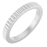 14K White Gold 2 mm Grooved Half Round Band Size 6.5