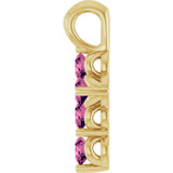14K Yellow Gold Natural Pink Tourmaline Cross Pendant