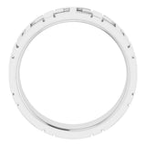 14K White Gold Cross Comfort-Fit Flat Band Size 8