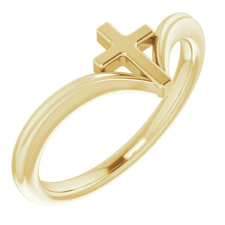 14K Yellow Cross Ring  