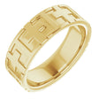 14K Yellow Gold Cross Comfort-Fit Flat Band Size 9.5