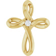 14K Yellow Gold .015 CTW Natural Diamond Cross Pendant 