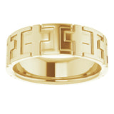 14K Yellow Gold Cross Comfort-Fit Flat Band Size 9.5