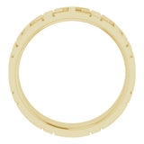 14K Yellow Gold Cross Comfort-Fit Flat Band Size 9.5