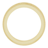 14K Yellow Gold 4 mm Milgrain Edge Sculptural Flat Band Size 4.5