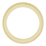 14K Yellow Gold 4 mm Milgrain Edge Sculptural Flat Band Size 4.5