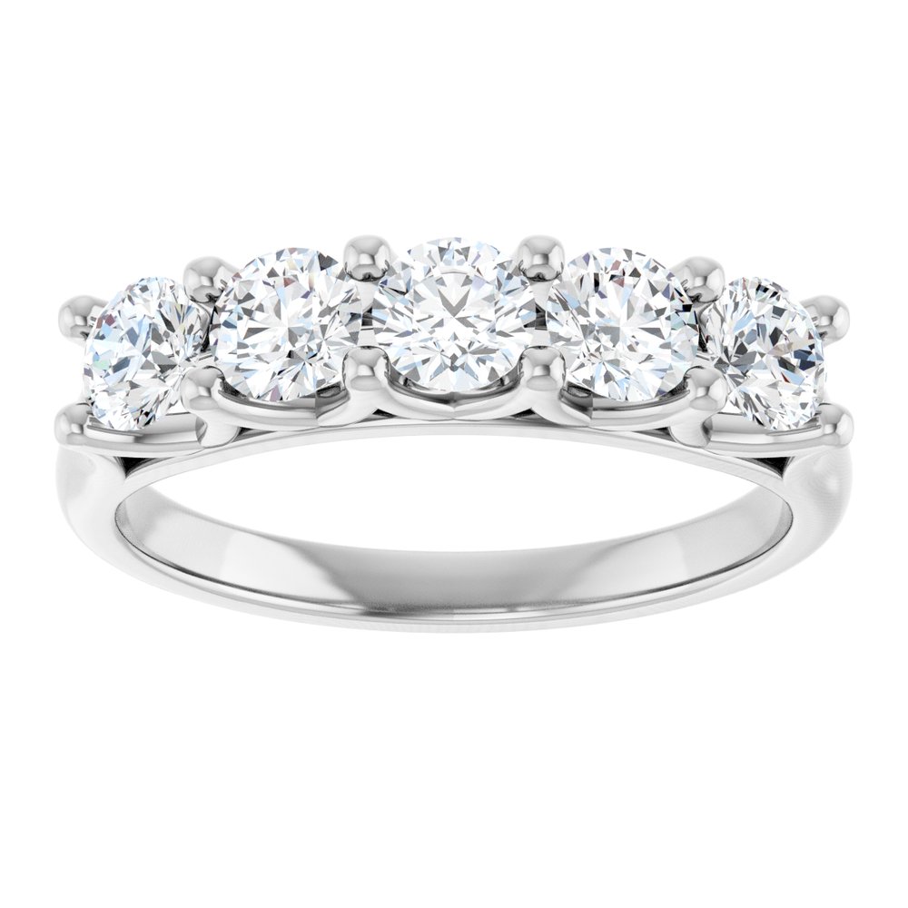 14K White 1 CTW Natural Diamond Anniversary Band