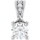 14K White 1/4 CTW Lab-Grown Diamond Pendant
