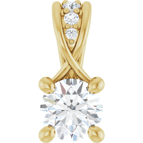 14K Yellow Gold 1/4 CTW Lab-Grown Diamond Pendant