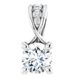 14K White 1/4 CTW Lab-Grown Diamond Pendant