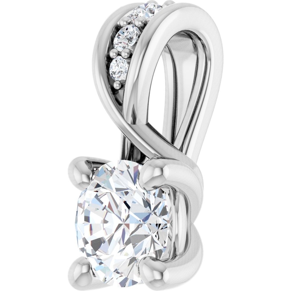14K White 1/4 CTW Lab-Grown Diamond Pendant