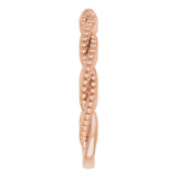 14K Rose Stackable Twisted Beaded Ring