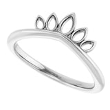 14K White Crown Ring