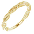 14K Yellow Stackable Twisted Beaded Ring      