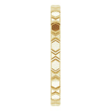 14K Yellow Gold 2 mm Geometric Band Size 6