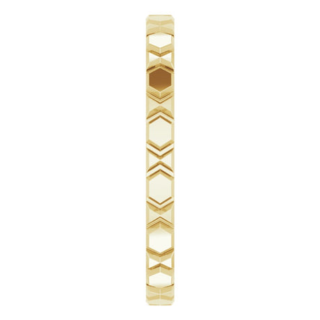 14K Yellow Gold 2 mm Geometric Band Size 6