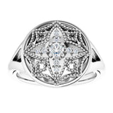 14K White Gold 1/6 CTW Natural Diamond Vintage-Inspired Ring 