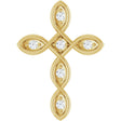 14K Yellow .08 CTW Natural Diamond Cross Pendant  