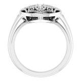 14K White Gold 1/6 CTW Natural Diamond Vintage-Inspired Ring 