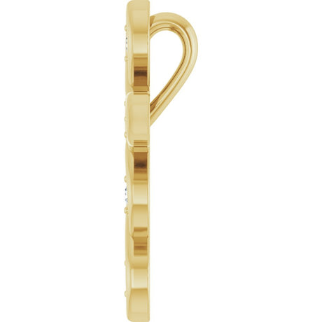 14K Yellow .08 CTW Natural Diamond Cross Pendant