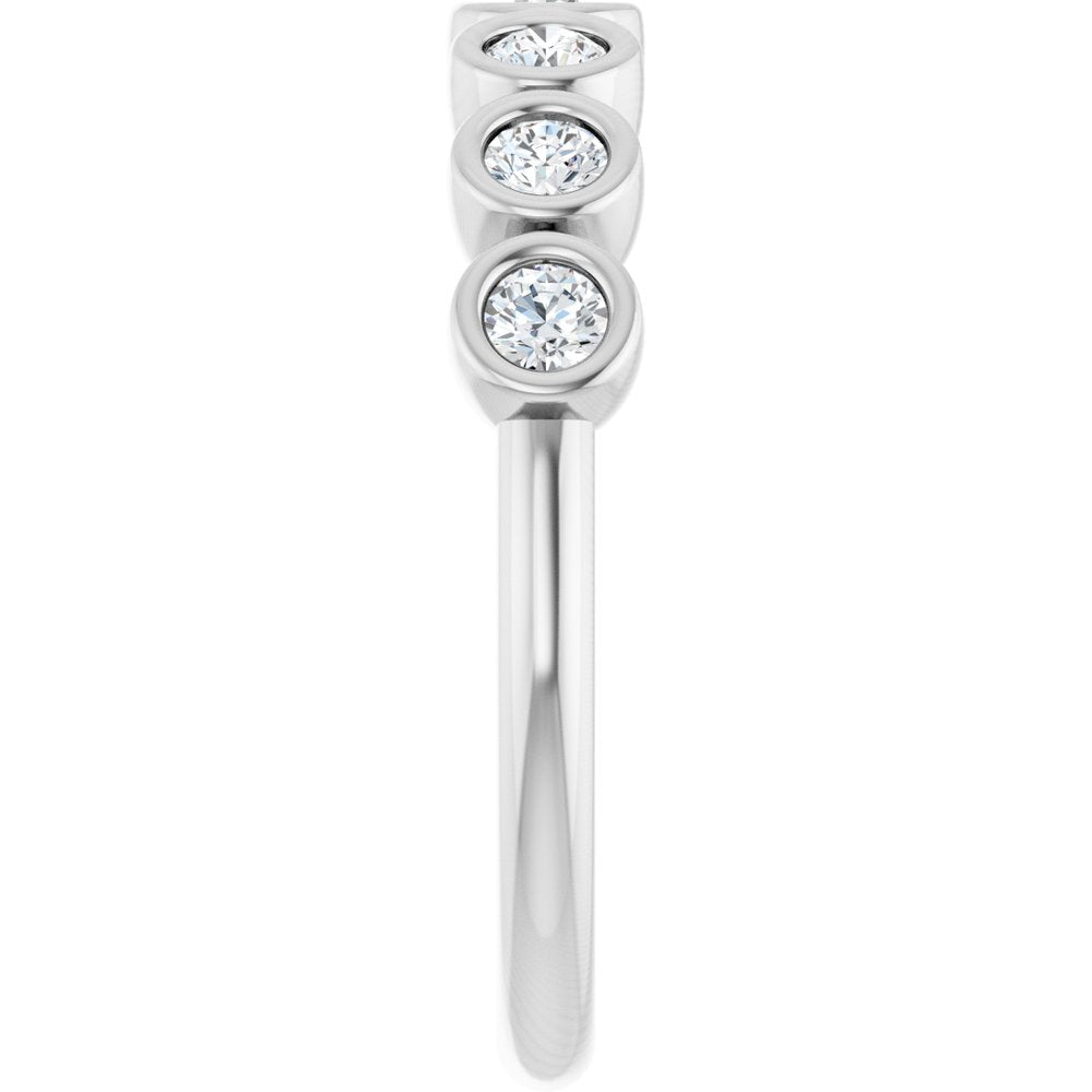 14K White 3/8 CTW Natural Diamond Anniversary Band