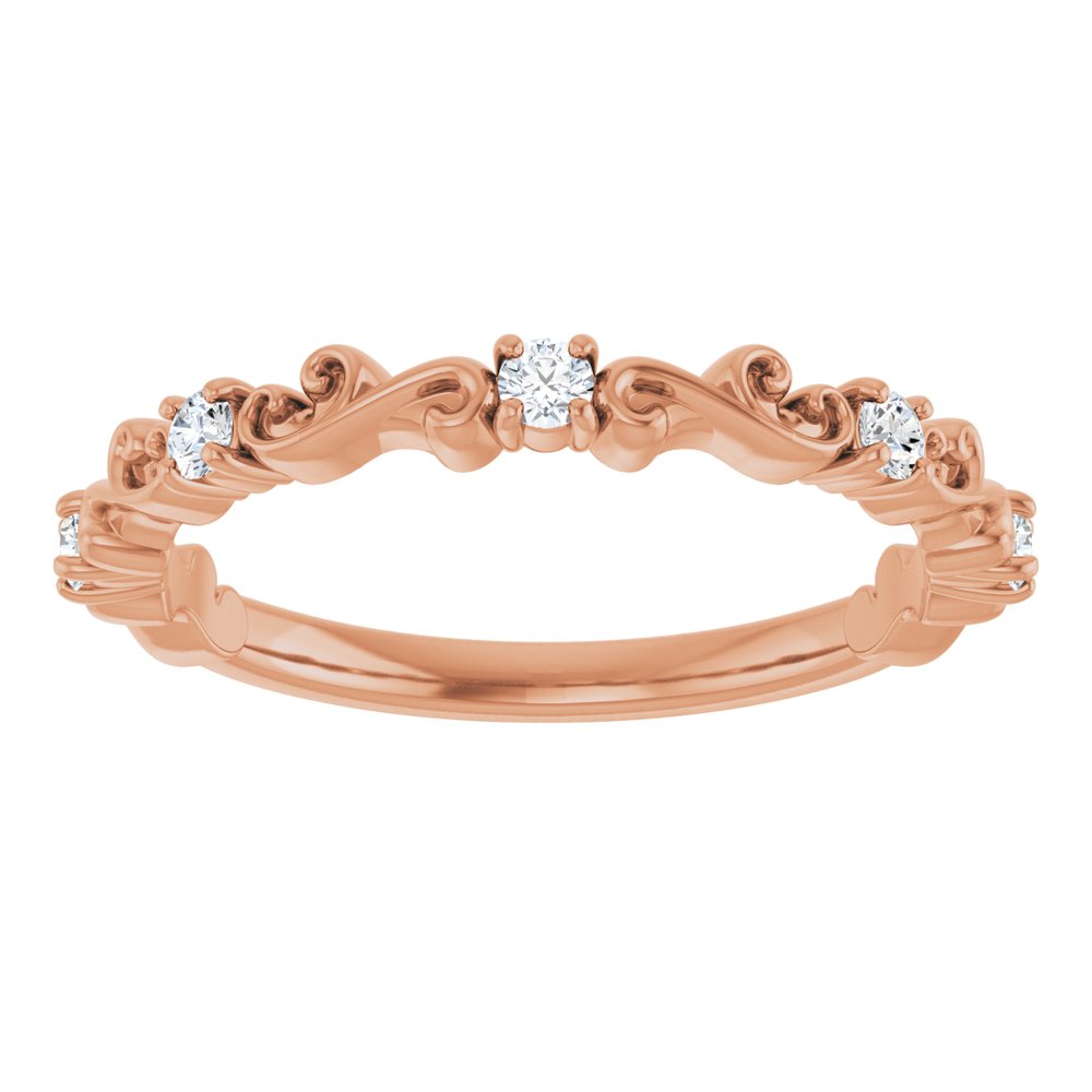 14K Rose 1/6 CTW Natural Diamond Sculptural Anniversary Band